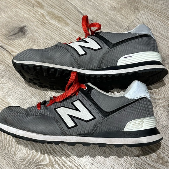 New Balance 574 castlerock gray black sneakers size 10.5 - Picture 2 of 8